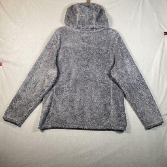The North Face Women’s XL Gray Sherpa Fleece Hooded Sweatshirt Kangaroo Pocket - Picture 2 of 12